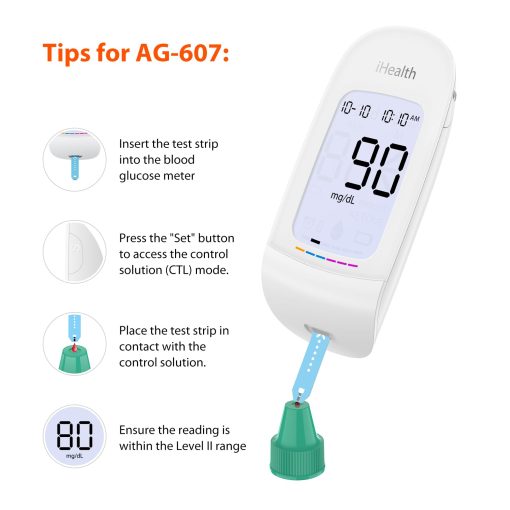 iHealth Control Solution for Blood Glucose Testing – Compatible with BG5S100 Gluco+ & Acacia Glucose Meters, 4mL Vial for Accurate Results - Image 4
