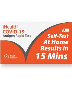 iHealth COVID-19 Antigen Rapid Test, 1 Pack, 5 Tests Total, FDA EUA Authorized OTC at-Home Self Test, Results in 15 Minutes with Non-invasive Nasal Swab, Easy to Use & No Discomfort