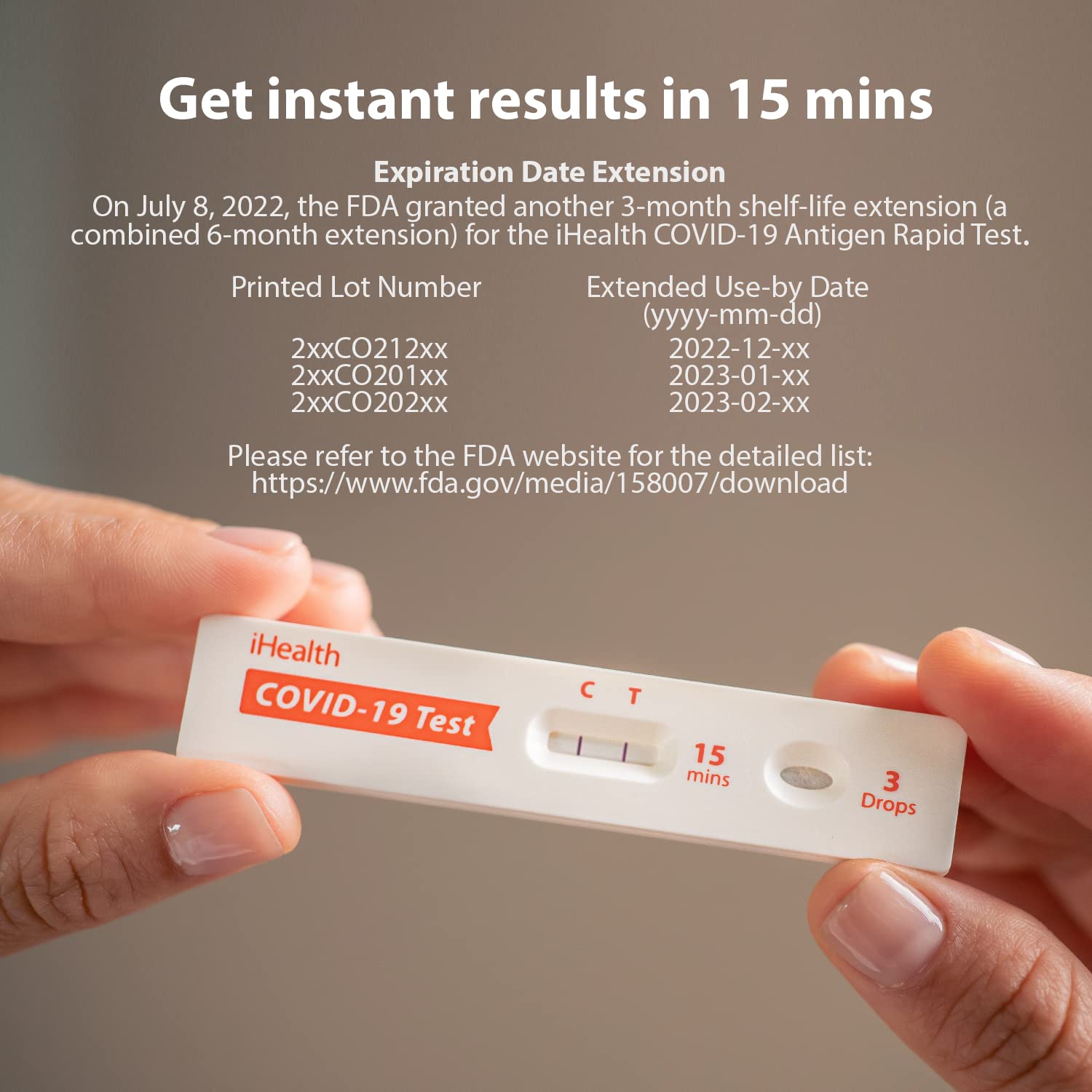 iHealth COVID-19 Antigen Rapid Test, 1 Pack, 2 Tests Total, FDA EUA Authorized OTC at-Home Self Test, Results in 15 Minutes with Non-invasive Nasal Swab, Easy to Use & No Discomfort - Image 7