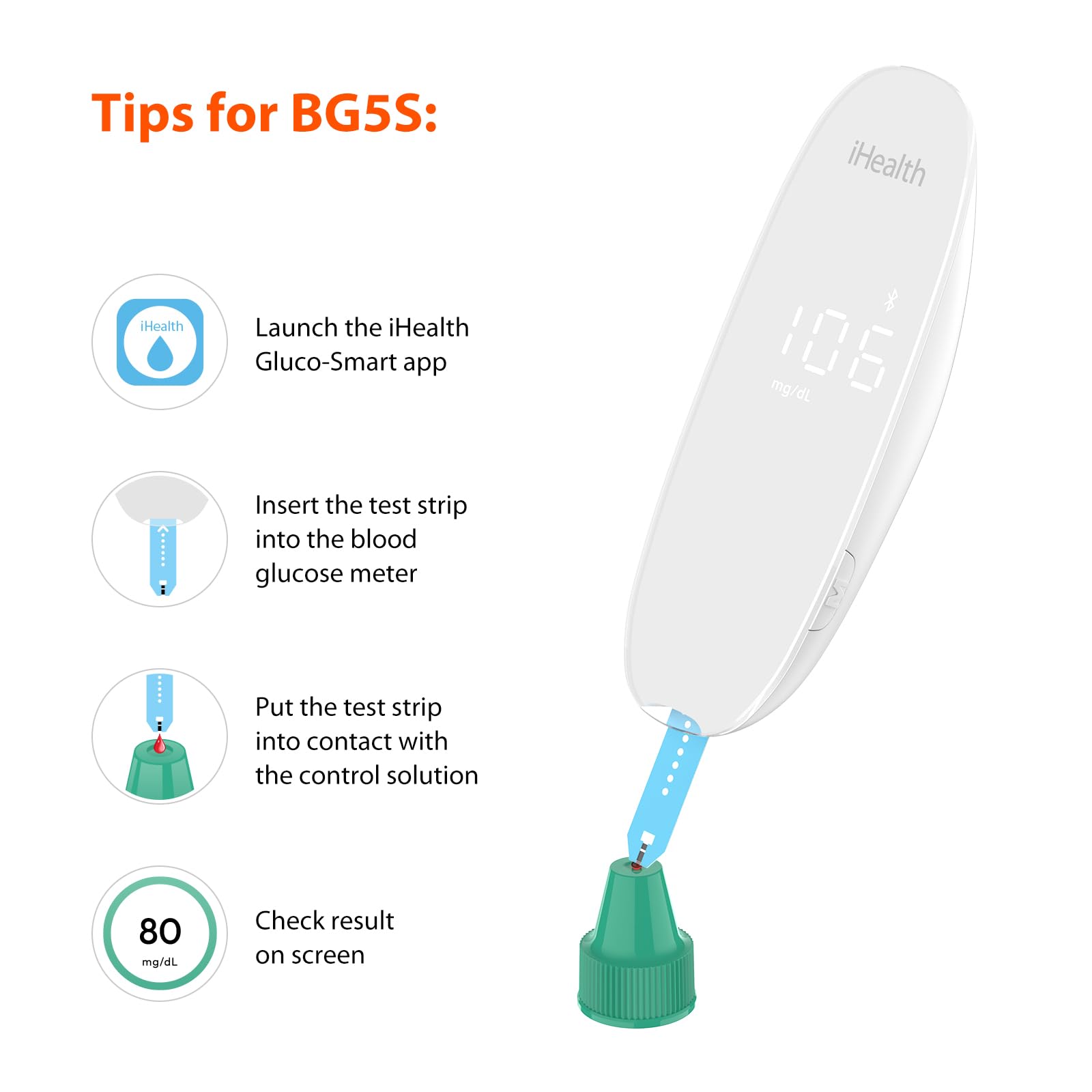 iHealth Control Solution for Blood Glucose Testing – Compatible with BG5S100 Gluco+ & Acacia Glucose Meters, 4mL Vial for Accurate Results - Image 5
