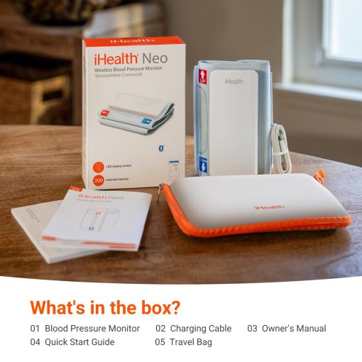 iHealth Neo Wireless Blood Pressure Monitor, Upper Arm Cuff, Bluetooth Blood Pressure Machine, Ultra-Thin & Portable, App-Enabled for iOS & Android - Image 2